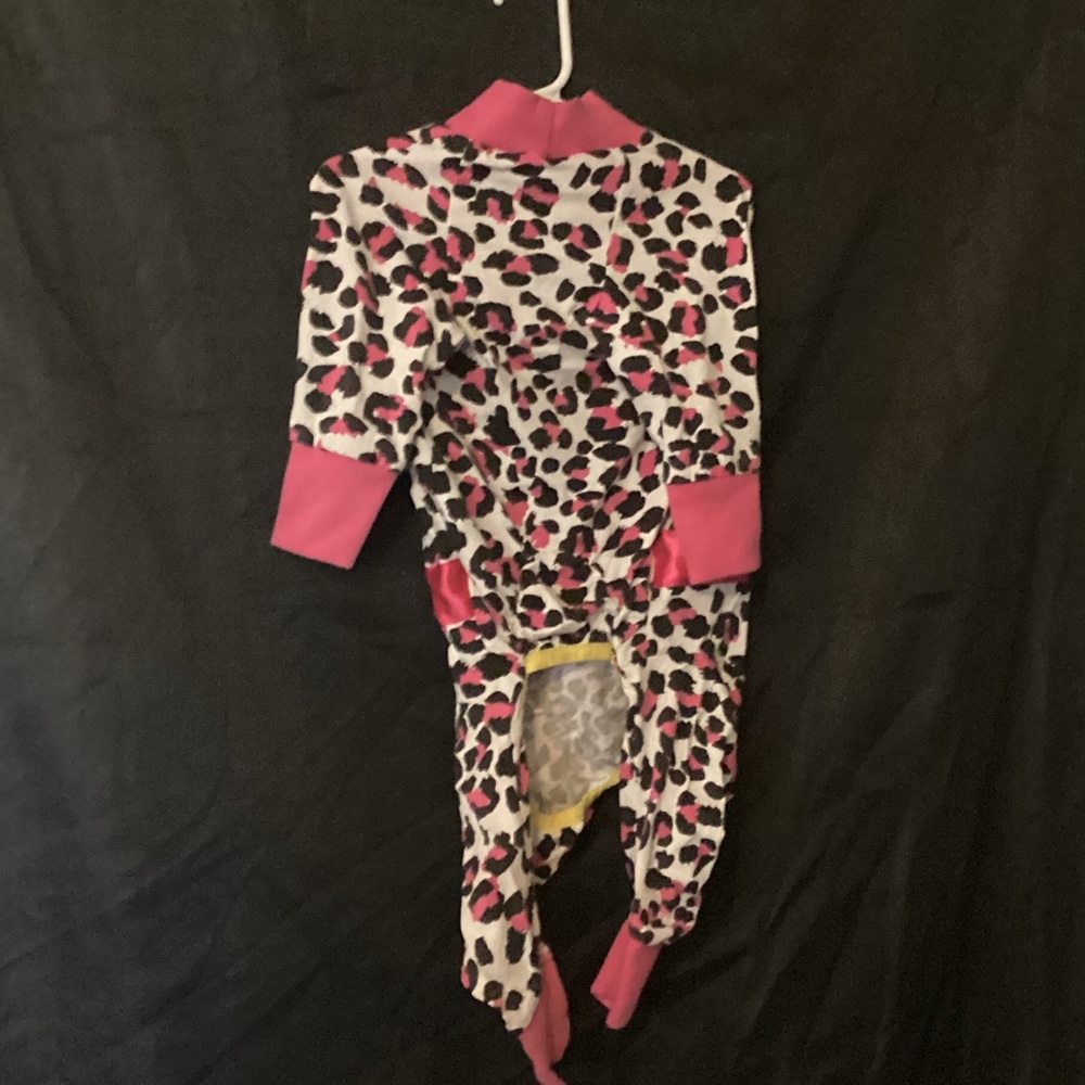 Kids Pink Leopard Print One-Piece Pajama - Soft Cotton Blend